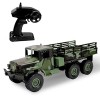 BUNCC Camion militaire télécommandé 1: 16 4 canaux RC voiture camion militaire télécommande sur chenilles enfants véhicule jo