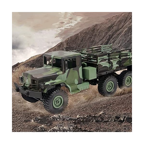 BUNCC Camion Militaire RC, 1/16 échelle 2.4G télécommande Camion Militaire Voiture de larmée 6WD véhicule Tout-Terrain sur c