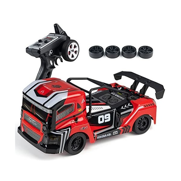 QIYHBVR Voitures RC Rapides À Léchelle 1/16, Camions Télécommandés Tout-Terrain 4 Roues Motrices 35 Km/h De Vitesse pour Adu