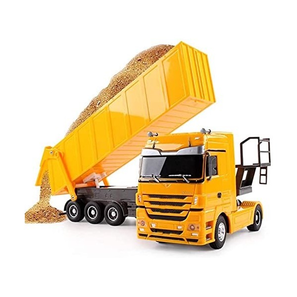 WANIYA1 Gros RC Camion 2. 4G RC Dumper Tilting Panier Light & Soundheavy Truck Boys Jouet RC Voitures Hors Route Véhicule tél