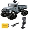 SUBECO Voiture télécommandée RC avec caméra HD FPV, Camion télécommandé Tout-Terrain sur chenilles à léchelle 1/16, camions 