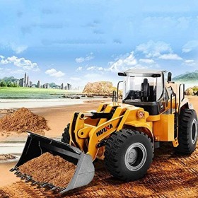 Rishx-toy 2.4g Radio Control 4 Voyant Bulldozer RC Truck Truck Shovel Chargeur Tracteur Front Chargeuse Construction Véhicule