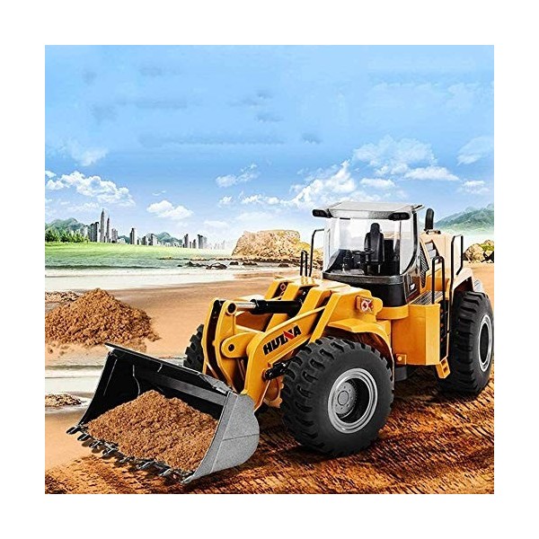 Rishx-toy 2.4g Radio Control 4 Voyant Bulldozer RC Truck Truck Shovel Chargeur Tracteur Front Chargeuse Construction Véhicule