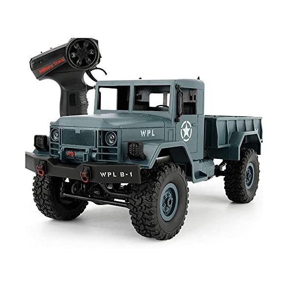 BUNCC Camion militaire RC 6WD, voiture tout-terrain télécommandée à léchelle 1:16, 10 km/h, 2,4 GHz, camion télécommandé, jo