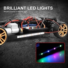 STSEEACE Voiture télécommandée à léchelle 1/18, camions RC Tout-Terrain 2,4 GHz 45 km/h 4 Roues motrices avec 2 Batteries Re