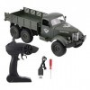 Dilwe RC Camion Militaire, 1/16 6WD Camion à télécommande modèle Jouet Cadeau pour Enfants Vert 