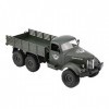 Dilwe RC Camion Militaire, 1/16 6WD Camion à télécommande modèle Jouet Cadeau pour Enfants Vert 