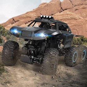 ZHLFDC Cadeau de Jouet de Noël 1/12 véhicule Tout-Terrain RTR, véhicule descalade sur chenilles à Six Roues, télécommande Ra