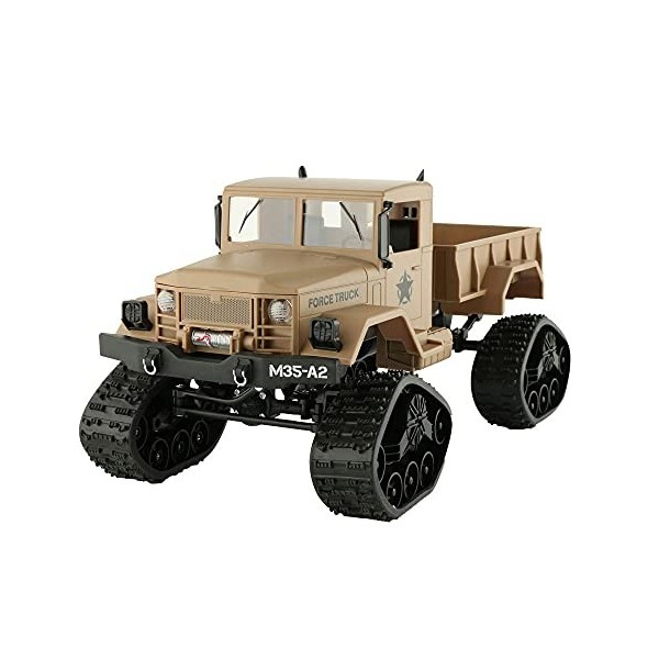 JHYS Véhicules de Jeu pour Enfants, modèle de Camion Militaire de Simulation Tout-Terrain sur chenilles véhicule Tout-Terrain