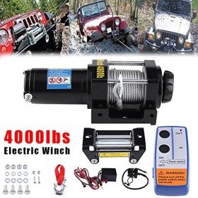 Jadeshay Treuils Électriques 12V 15m Treuil de Levage Électrique avec Télécommande sans Fil pour Bateaux et Véhicules Légers 