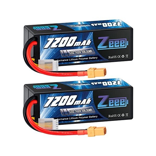 Zeee 4S Lipo Batterie 14,8 V 120 C 7200 mAh avec Prise XT90 RC Batterie étui Rigide pour RC Voiture Camion réservoir Buggy Tr