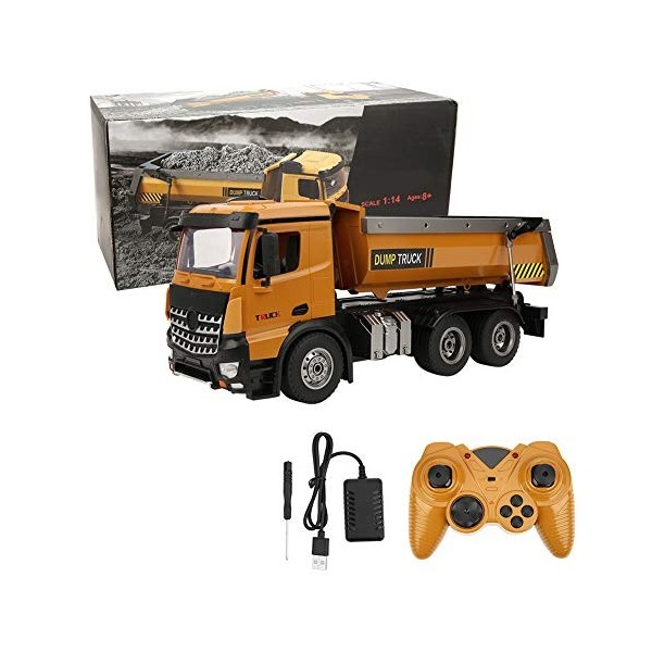 Dilwe 1/14 2.4 GHz RC Camion à Benne basculante télécommande Auto-décharge Technique Technique véhicule véhicule Jouet Cadeau