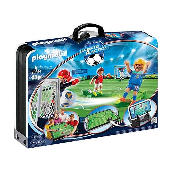 Playmobil 70244 - Jouet Grand Terrain Football Transportable