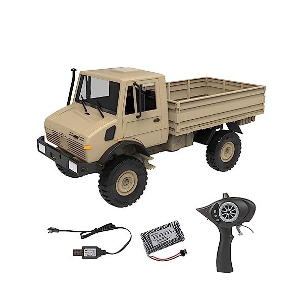 JoyMate Camion militaire radiocommandé 1/12 3 CH - Modèle de véhicule pour la fête des enfants - Pour garçon RTR/vert armée 