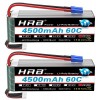 HRB 6S Lipo Batterie Lipo 22,2 V 4500 mAh 60 C avec fiche XT90 Batterie de classe A+ pour voiture RC avion, buggy hélicoptère