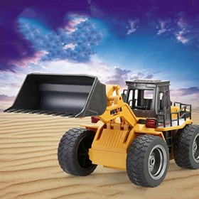 AIPUPU Camion radiocommandé à 6 canaux, télécommande 2,4 G, véhicule de construction, tracteur avec lumière et bruit, modèle 