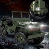 HKX Camion télécommandé, 2,4 Ghz 1:10 4x4 Off Road RC Militaire Camion Transporteur avec lumière, Voiture radiocommandée Rech