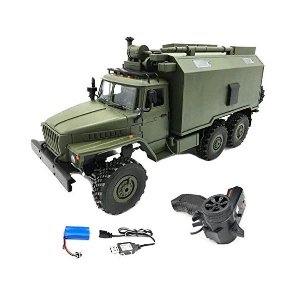 Moerc 1/16 2.4G 6WD RC Voiture Camion Militaire Rock Crawler Commande Véhicule de Communication RTR Jouet Auto Armée Camions 