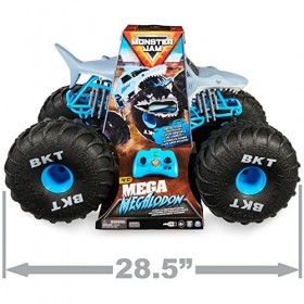 Monster Jam, Monster Truck Tout-Terrain radiocommandé Mega Megalodon Officiel, échelle 1:6, Jouets pour garçons et Filles à p