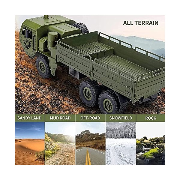 SUBECO Voitures Rc Camions Rc Camions Rc Militaires Tout-Terrain sur Chenilles, Échelle 1:16 6WD 2,4 Ghz Camions Télécommandé