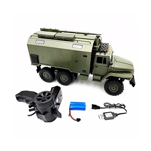 MADBLR7 Camion télécommandé 1:16 RC Crawler Véhicule de Commandement Militaire 2.4G 6WD Toutes proportions Voitures de larmé