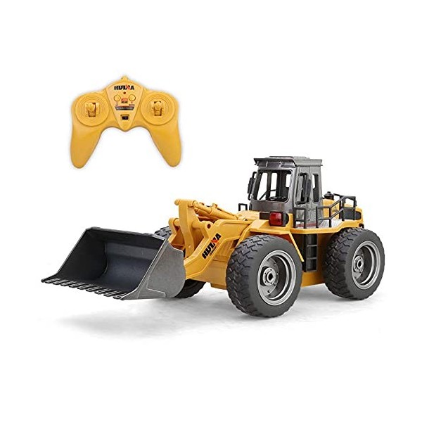 GUYANA 1/18 Chargeur Frontal télécommandé 2,4 GHz 6 canaux RC Bulldozer Véhicule de Construction Radiocommandé Tracteur Camio