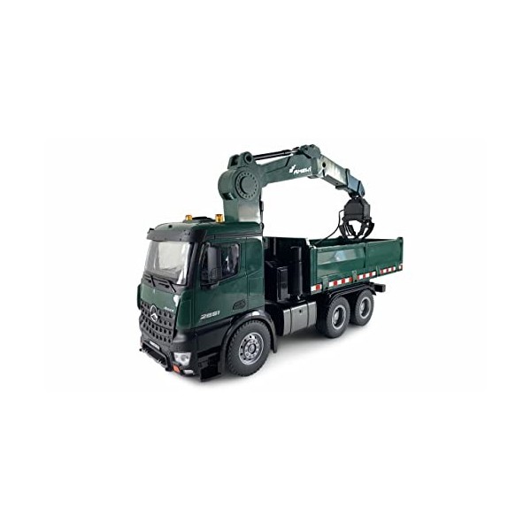 Amewi Mercedes-Benz Arocs 22568 Chariot de Grue avec Benne à Benne RTR avec Batterie et télécommande Vert