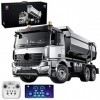 LAKI Mercedes Arocs Véhicule à Benne Télécommandé, 1:20 2.4Ghz/APP Télécommande Double Camion de Construction, Cadeau Jouet p