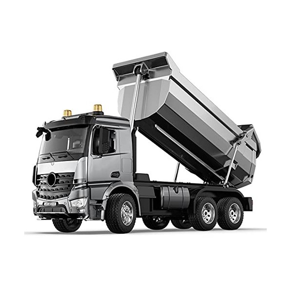 LAKI Mercedes Arocs Véhicule à Benne Télécommandé, 1:20 2.4Ghz/APP Télécommande Double Camion de Construction, Cadeau Jouet p