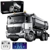 Mysta Technic Camion de Pompier Télécommandée, 2.4Ghz 22 Canaux RC Pompier Camion Modèle, 1:14 Véhicule dingénierie Modèle, J