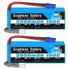 Yowoo Lot de 2 batteries Lipo 6S 5000 mAh 100 C 22,2 V Graphène Lipo avec fiche EC5 pour RC DJI EDF avion quadcopter hélicopt