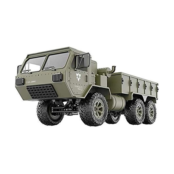 OSBELE Camion Militaire RC, Voiture Militaire RC 2,4 G 6 Roues motrices, Piste Tout-Terrain, Jouet Militaire à Grande échelle