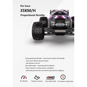 STSEEACE Voiture RC Rapide à léchelle 1/16, camions télécommandés Tout-Terrain 4 Roues motrices 35 km/h Haute Vitesse 2,4 GH