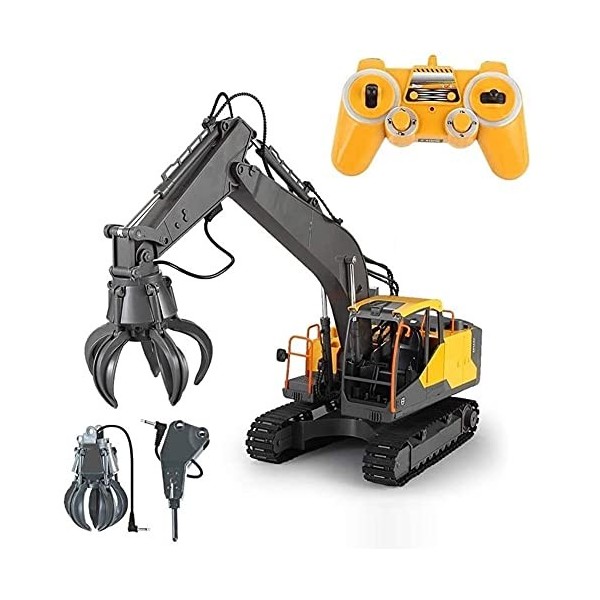 WANIYA1 Alliage Télécommande Excavator 2.4GHz 3-in-1 Chargeur Chargeur Camion Camion Crane sans fil RC Électrique Sans person