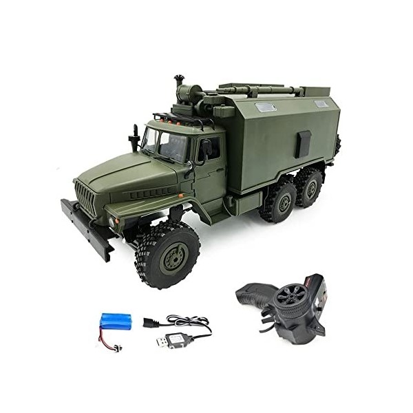 MADBLR7 Camion RC 1:16 Simulation Pleine Grandeur 6 Roues motrices Modèle de Camion Militaire Tout-Terrain Télécommande Voitu