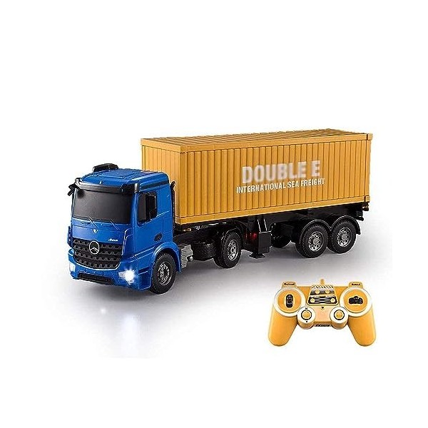 WESTN Camion De Construction RC - Jouet De Camion De Conteneur De Transport RC avec Lumières - Camion De Conteneur Radiocomma