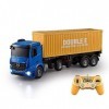 WESTN Camion De Construction RC - Jouet De Camion De Conteneur De Transport RC avec Lumières - Camion De Conteneur Radiocomma