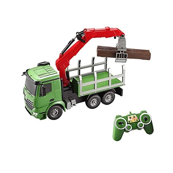 Mrdsre Véhicule dingénierie de Grue RC électrique 2.4G, Camion de préhension en Bois télécommandé de Simulation 1/20, Voitur