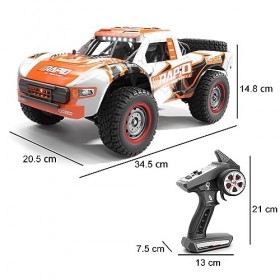TOYERA Camion radiocommandé avec structure de simulation de voiture télécommandée 7,4 V 1500 mAh 15 C Batterie lithium-ion ha