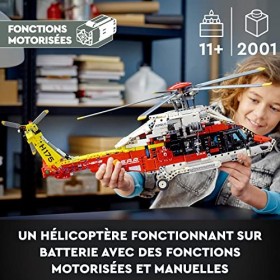 LEGO 42145 Technic L’Hélicoptère de Secours Airbus H175, Jeu de Construction Éducatif, Rotor Tournant et Fonctions Motorisées