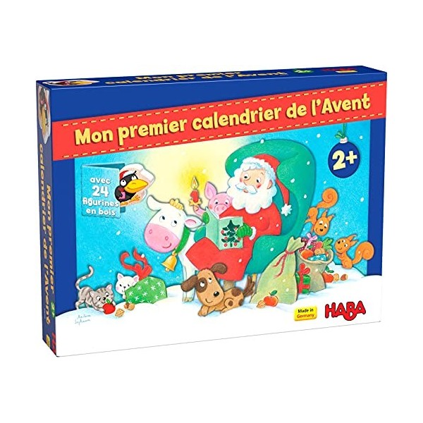 HABA Premier Calendrier de lAvent-Figurines en Bois-Noël à la Ferme-2 Ans et Plus, 306359 - version française