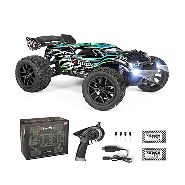 JAMTOYS Voitures télécommandées Hailstorm, 36 + kmh, haute vitesse, 4 roues motrices, échelle 1:18, télécommandées, camion mo