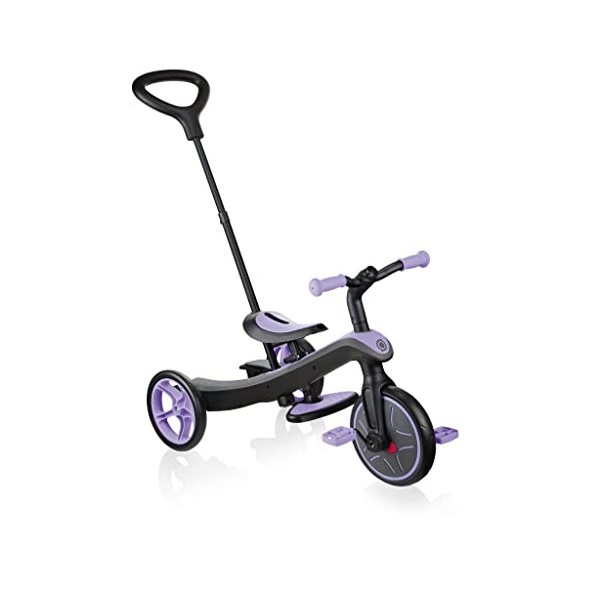 Globber Explorer Trike 4 en 1-Tricycle évolutif & draisienne pour Les Tout-Petits âgés de 10m+ à 5 Ans +, Iris draisienne Jeu