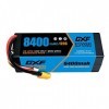 DXF 4S Lipo Batterie 14.8V 120C 8400mAh Batterie Dur avec Prise XT90 pour Véhicules RC 1/8 et 1/10 RC Voiture Buggy Truggy RC