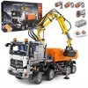 SDXFUWA 19007 Technique Pelle Véhicule Ensemble de Construction, RC/APP Kit de Construction de Camion de Contrôle pour Les En