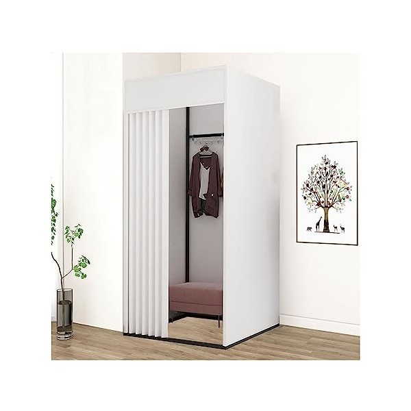 Gdmokle Cabine Dessayage Mobile, Vestiaire Portable avec Rideau, Temporaire Privé Cloison Écran Tente pour Magasin Vêtements