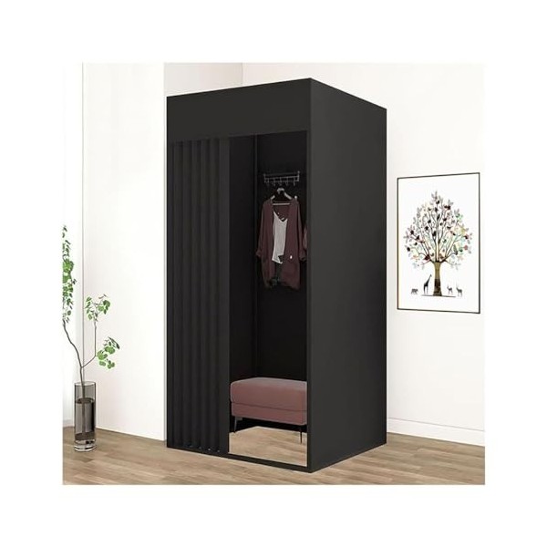 Gdmokle Cabine Dessayage Mobile, Vestiaire Portable avec Rideau, Temporaire Privé Cloison Écran Tente pour Magasin Vêtements