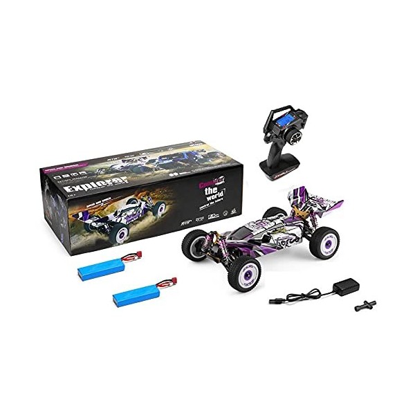 KKTUA Voiture RC Professionnel Buggy 1/12 Wltoys XKS 124019 Traction 4X4 Emetteur LCD 2,4 GHz Haute Vitesse de 60 km/h + Batt