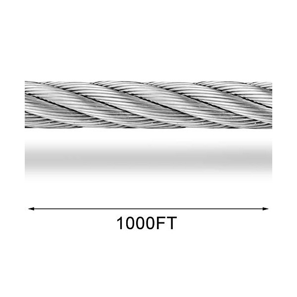 Mophorn Câble Métallique, Câble en Acier T316, Cordes de Remorquage en Acier Inoxydable 316 avec un Crochet 2T pour Camion à 