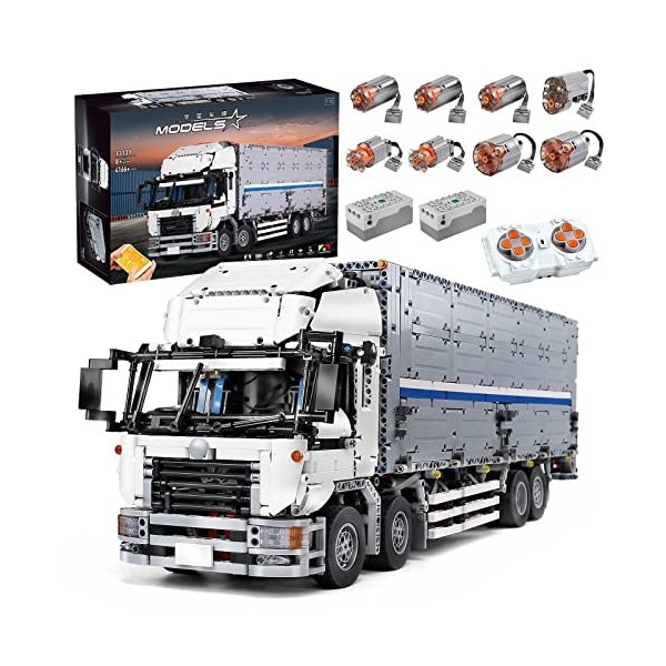 YESHIN 13139 pièces de Camion dingénierie avec conteneur, 4166 pièces télécommande Camion kit avec 8 Moteurs, Grand MOC RC c